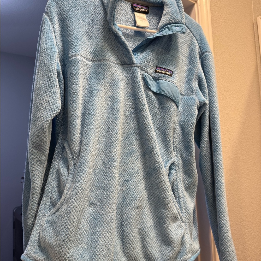 Patagonia Women's Light Blue Fleece Hoodie